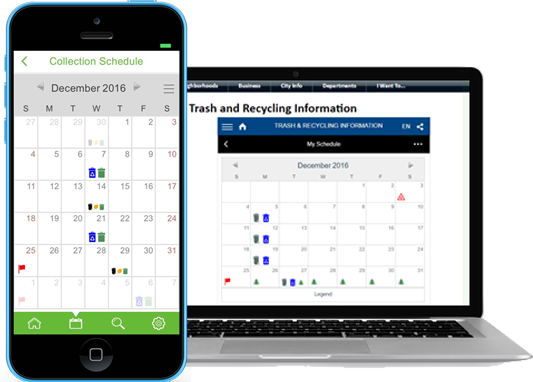 Calendar screenshot on a phone and laptop